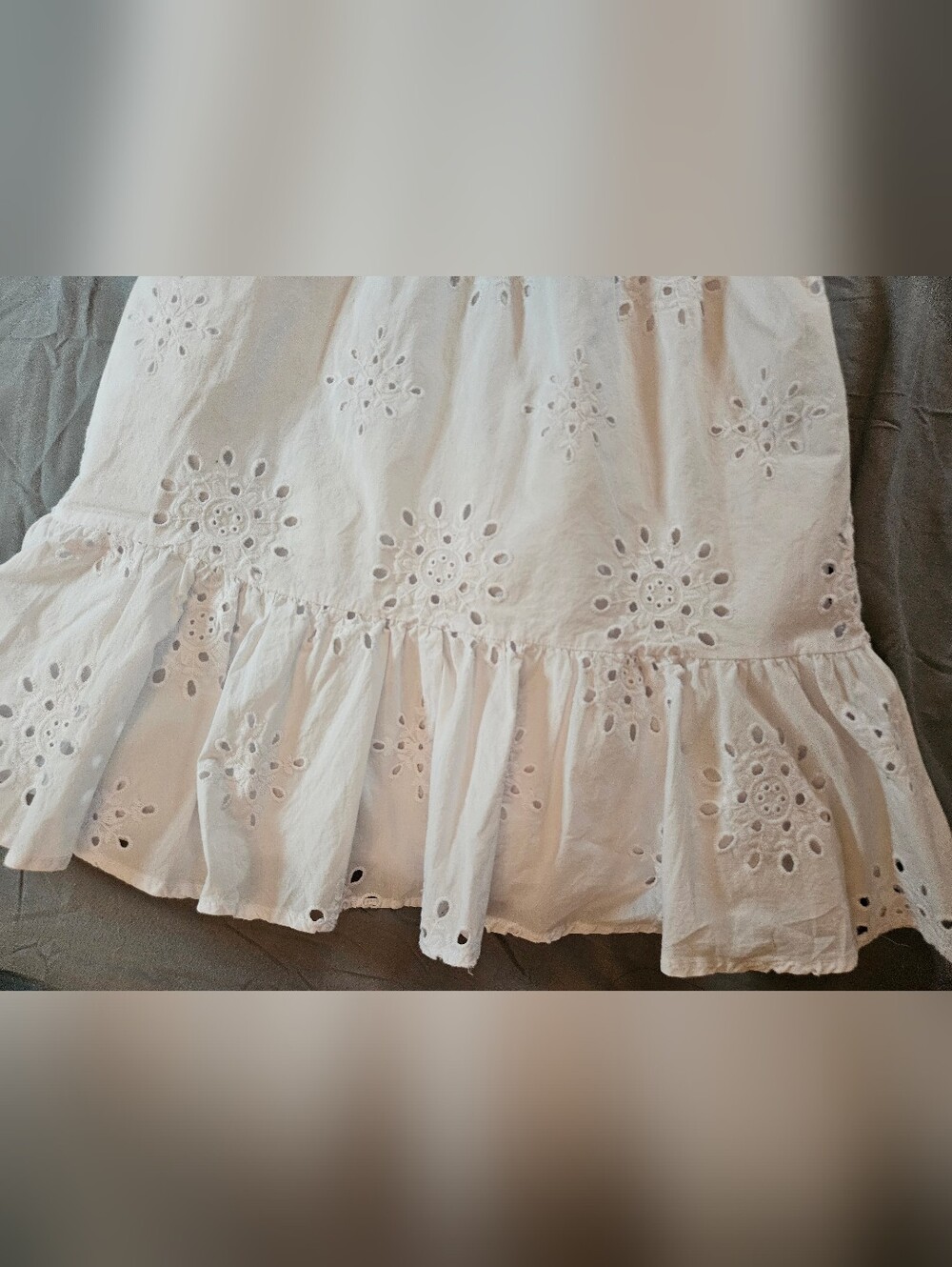 1. State Womens White Eyelet Short Sleeve V-neck Cotton Mini Dress Size Small - Picture 2 of 14